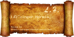 Lézinger Hermia névjegykártya